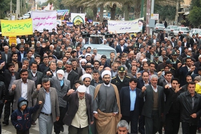 حضور حماسی مردم شهرستان مهران در راهپیمایی 22بهمن