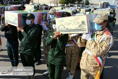 گزارش تصویری استقبال از پیکر مطهر ۱۶ شهید در مشهد